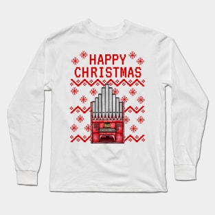 Church Organ Ugly Christmas Organist Church Musician Long Sleeve T-Shirt